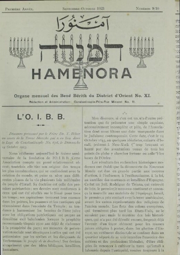 Hamenora. septembre - octobre 1923 Vol 01 N° 09-10